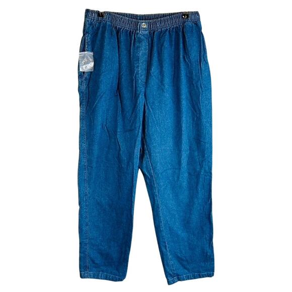 New Womans Within Womans Sz 18W Plus Jeans Blue Denim Pull On Dark Wash - Picture 1 of 8